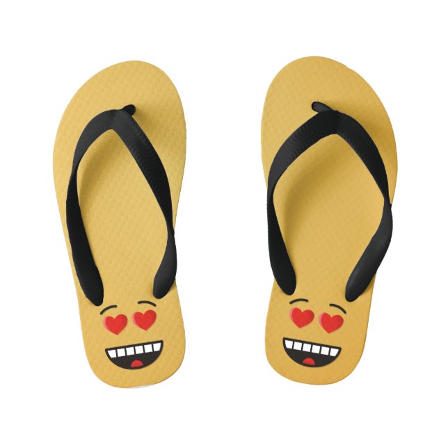 Smiling Face with Heart-Shaped Eyes Kid's Flip Flops (Footbed)