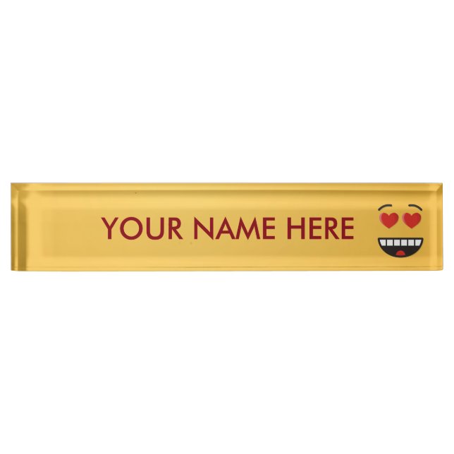 Smiling Face with Heart-Shaped Eyes Nameplate (Front)
