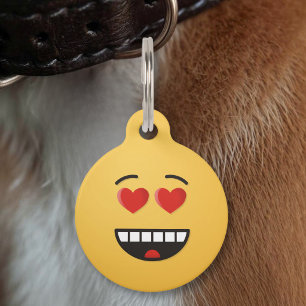 Smiling Face with Heart-Shaped Eyes Pet Tag