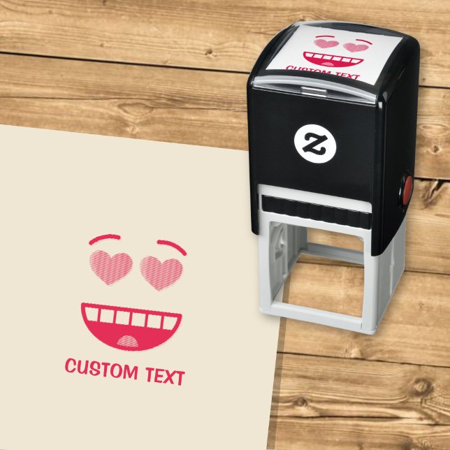 Smiling Face with Heart-Shaped Eyes Self-inking Stamp (Creator Uploaded)