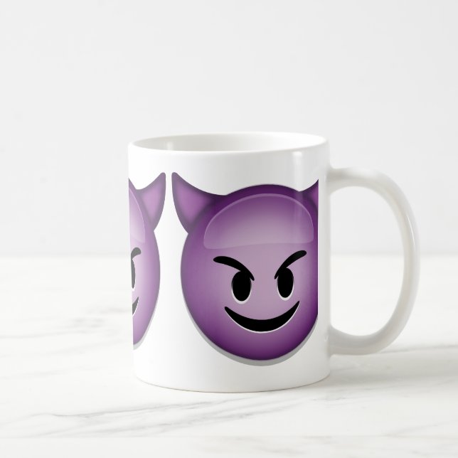 Smiling Face With Horns Emoji Coffee Mug (Right)