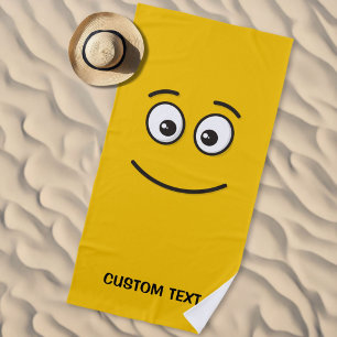 Smiling Face with Open Eyes Beach Towel