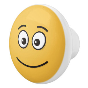 Smiling Face with Open Eyes Ceramic Knob