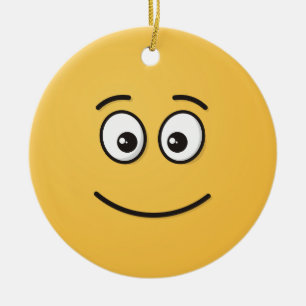 Smiling Face with Open Eyes Ceramic Ornament