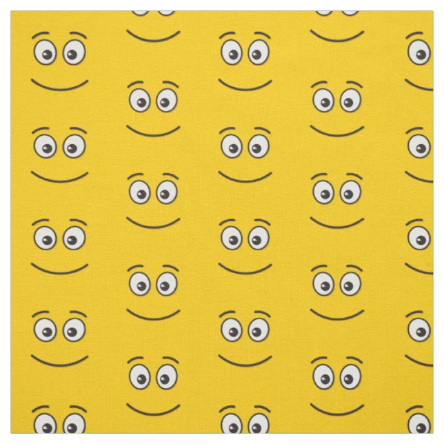 Smiling Face with Open Eyes Fabric (Swatch)