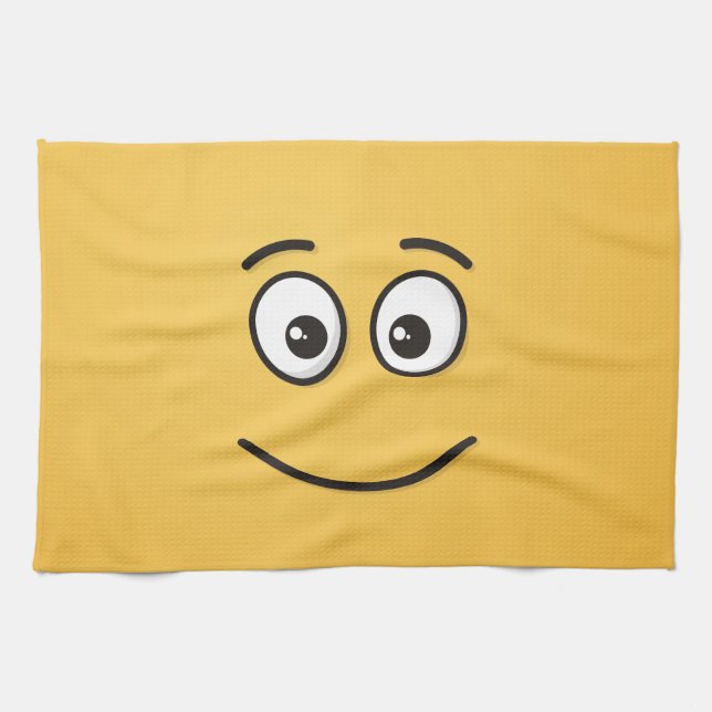 Smiling Face with Open Eyes Kitchen Towel (Horizontal)
