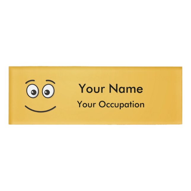 Smiling Face with Open Eyes Name Tag (Front)