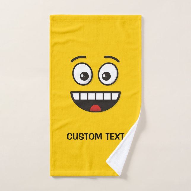 Smiling Face with Open Mouth Bath Towel Set (Hand Towel)