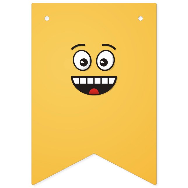 Smiling Face with Open Mouth Bunting Flags (First Flag)