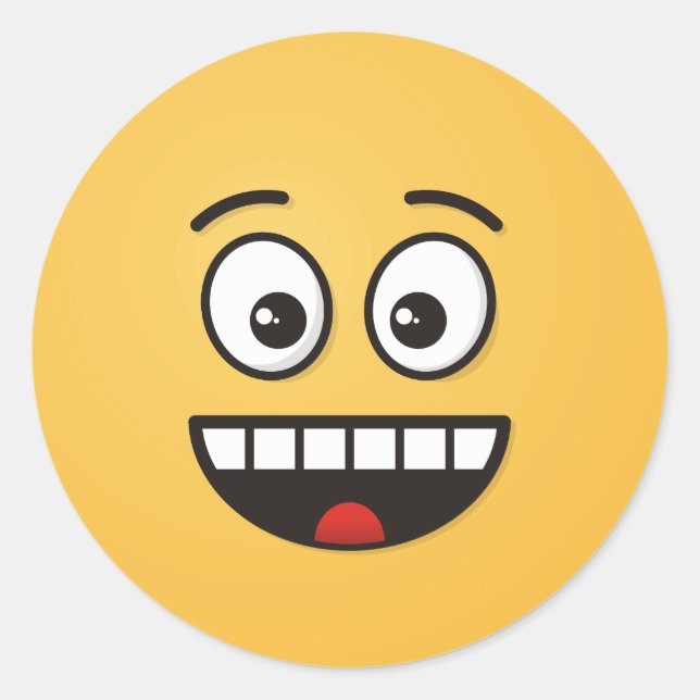 Smiling Face with Open Mouth Classic Round Sticker (Front)