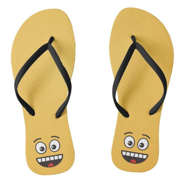 Smiling Face with Open Mouth Flip Flops (Footbed)