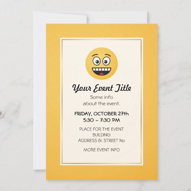 Smiling Face with Open Mouth Invitation (Back)