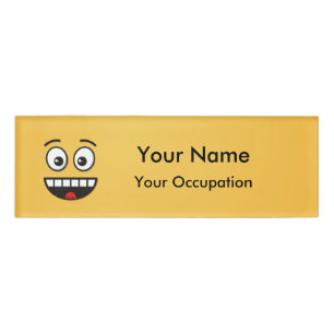 Smiling Face with Open Mouth Name Tag