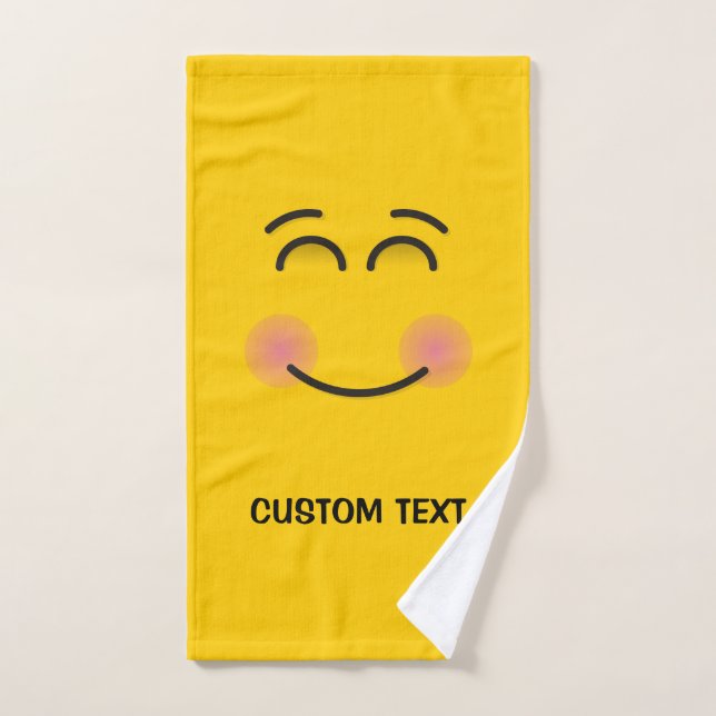 Smiling Face with Smiling Eyes Bath Towel Set (Hand Towel)