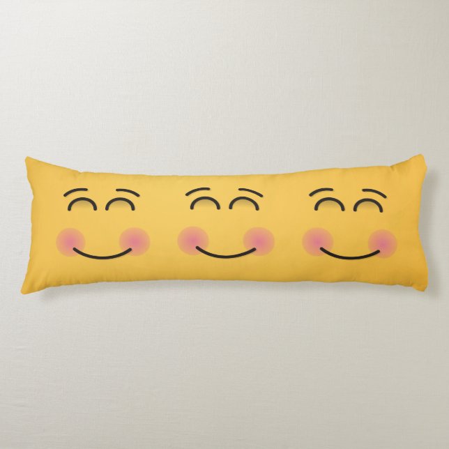 Smiling Face with Smiling Eyes Body Pillow (Front)