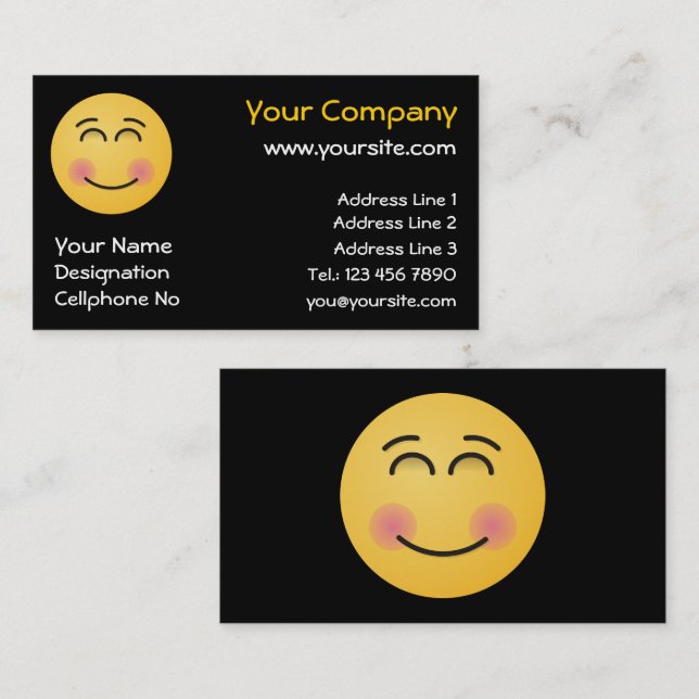Smiling Face with Smiling Eyes Business Card (Front/Back)