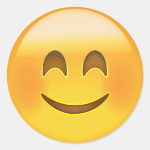 Smiling Face With Smiling Eyes Emoji Classic Round Sticker