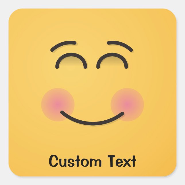 Smiling Face with Smiling Eyes Square Sticker (Front)