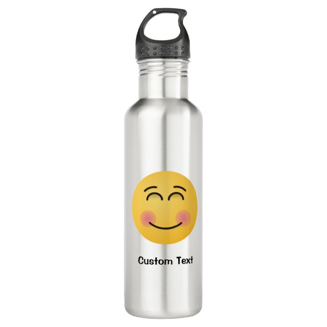 Smiling Face with Smiling Eyes Water Bottle (Front)