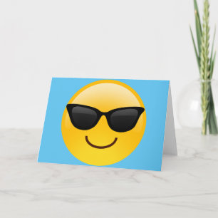 Smiling Face With Sunglasses Cool Emoji Card