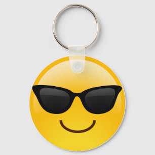 Smiling Face With Sunglasses Cool Emoji Keychain