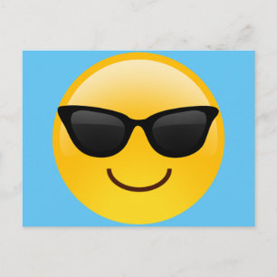 Smiling Face With Sunglasses Cool Emoji Postcard