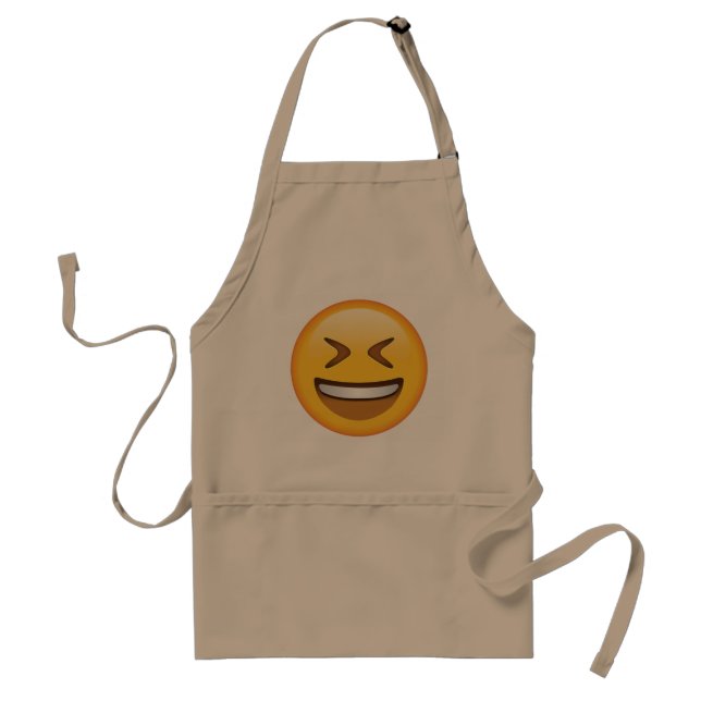 Smiling Face with Tightly Closed eyes - Emoji Standard Apron (Front)