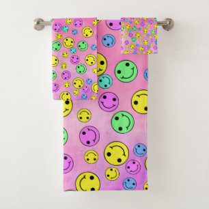 Smiling Faces Chem 5   Bath Towel Set