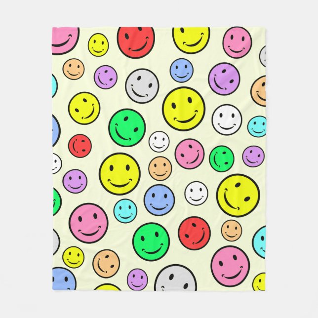 Smiling Faces Fleece Blanket (Front)