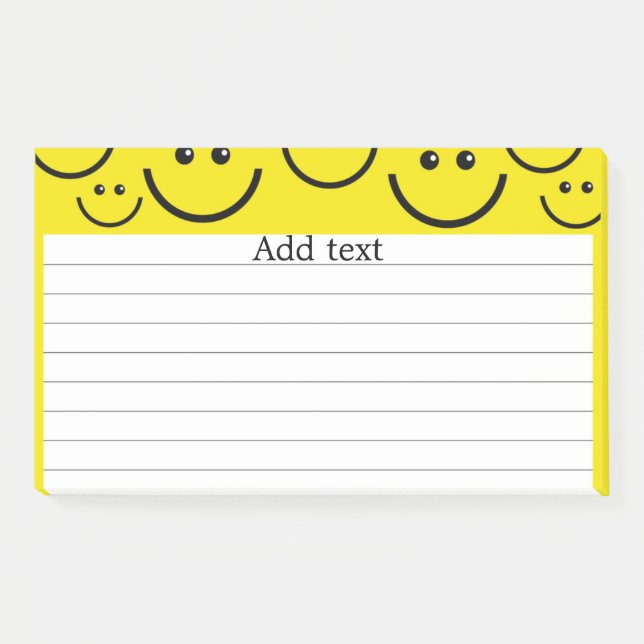 Smiling Faces in Sunshine Yellow Template Post-it  Notes (Front)