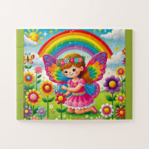 "SMILING FAIRY PICKING FLOWER" JIGSAW PUZZLE