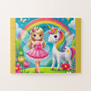 "SMILING FAIRY & UNICORN" JIGSAW PUZZLE