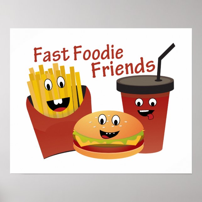 Smiling Fast Foodie Friends Poster (Front)