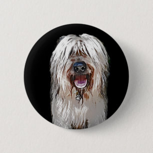 Smiling Fawn Briard 2 Inch Round Button