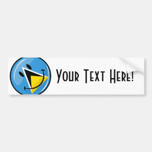 Smiling Flag of Saint Lucia Bumper Sticker