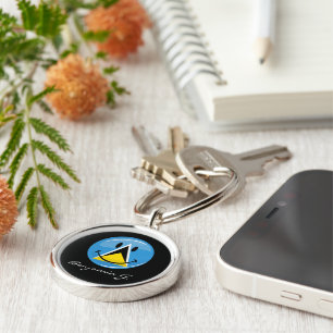 Smiling Flag of Saint Lucia Keychain