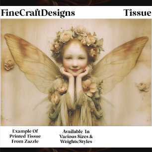 Smiling Floral Fairy, Rose Crown FK2 Decoupage Tissue Paper