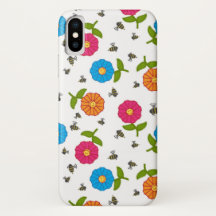 Smiling Flowers and Bees