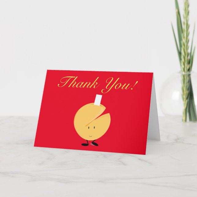 Smiling Fortune Cookie thank you Card (Front)