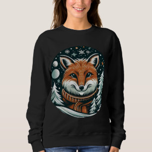 Smiling Fox in Winter Sweatshirt