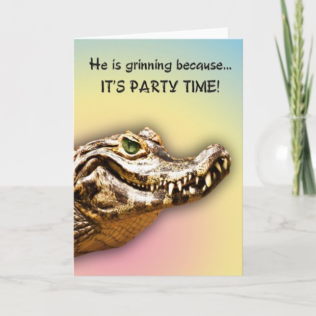 Smiling gator Party Invitation (Front)