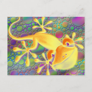 Smiling Gecko - coloured dots Postcard