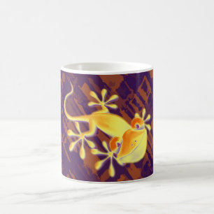 Smiling Gecko - violet orange pattern Coffee Mug