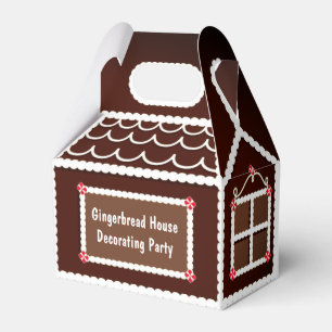 Smiling Gingerbread House chocolate peppermint Favor Box