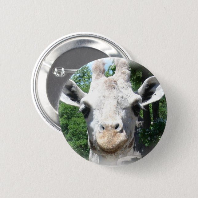 Smiling Giraffe 2 Inch Round Button (Front & Back)
