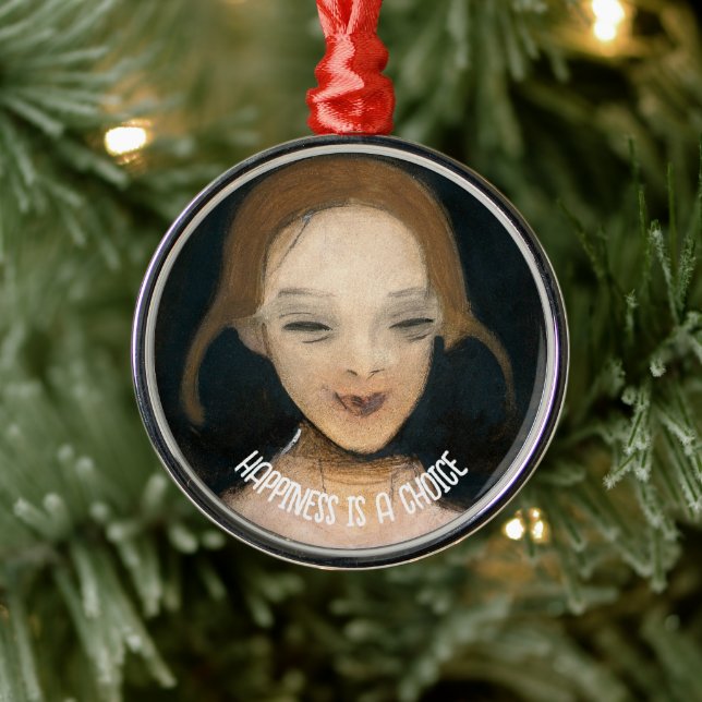 Smiling Girl, Helene Schjerfbeck   Metal Ornament (Tree)
