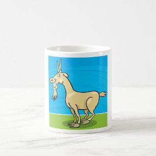 Smiling Goat Cartoon Farm Animal Coffee Mug