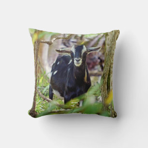 Smiling Goat Throw Pillow