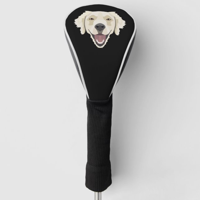 Smiling Golden Retriever Golf Head Cover (Front)