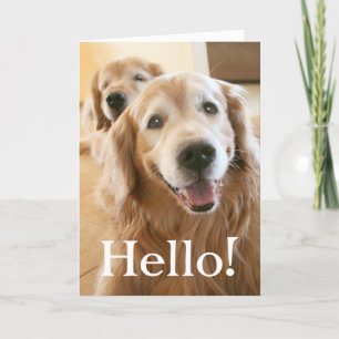 Smiling Golden Retriever Hello Card